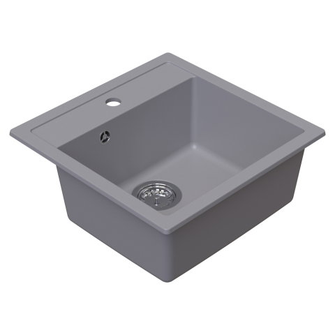Chiuveta granit Ulgranit ULG 480 Gri, 480x480x190 mm - imagine oficiala 1 [1]