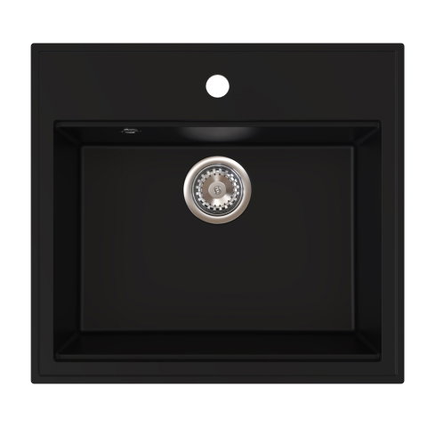Chiuvete Bucatarie - Chiuveta granit Ulgranit ULG 560 Negru, 560x510x200 mm - imagine oficiala 1