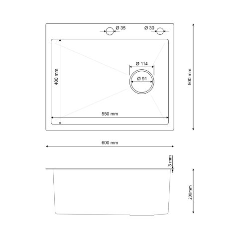 Chiuveta handmade SanDonna HD6050 Cupru, 60x50x23 cm - imagine oficiala 1 [2]