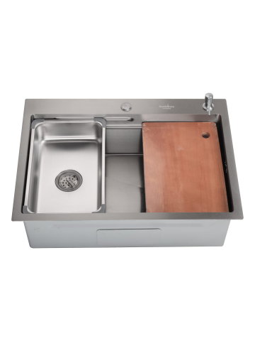 Obiecte Sanitare - Chiuveta handmade SanDonna HD7050 Crom satin, 70x50x23 cm - imagine oficiala 1