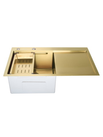 Obiecte Sanitare - Chiuveta handmade SanDonna HD7850 Auriu, 780 x 500 x 230 mm, cod 6427365010446