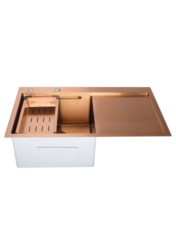 Obiecte Sanitare - Chiuveta handmade SanDonna HD7850 Cupru, 780x500x230 mm - imagine oficiala 1