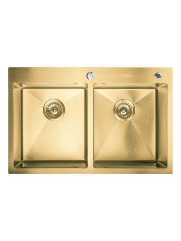 Obiecte Sanitare - Chiuveta handmade SanDonna HD7850DR Auriu, 780x500x230 mm - imagine oficiala 1
