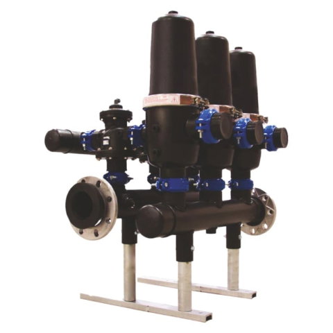 Sisteme filtrare apa Debite Mari - Filtru automat discuri 3 unitati 100 microni, cod AQUA08000300100, imagine produs 1