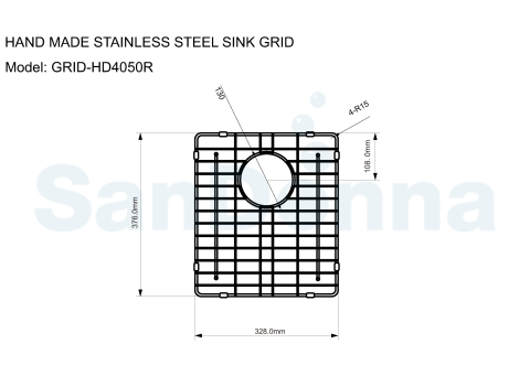 Gratar protectie chiuveta SanDonna GRID HD4050R, 40x50 - imagine oficiala 1 [0]
