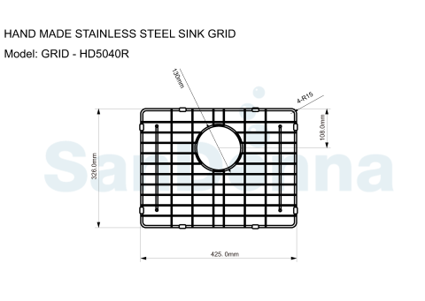 Gratar protectie chiuveta SanDonna GRID HD5040R, 50x40 - imagine oficiala 1 [0]