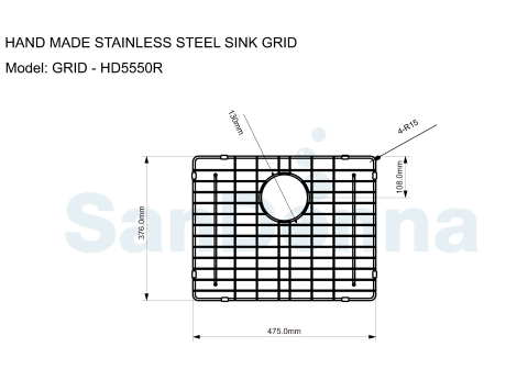 Gratar protectie chiuveta SanDonna GRID HD5550R, 55x50 - imagine oficiala 1 [0]