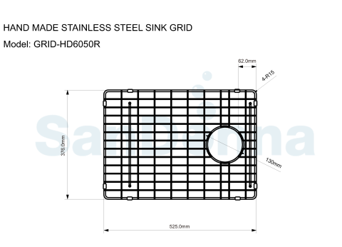 Gratar protectie chiuveta SanDonna GRID HD6050R, 60x50 - imagine oficiala 1 [0]