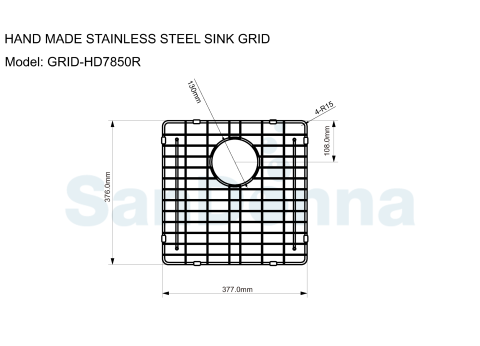 Gratar protectie chiuveta SanDonna GRID HD7850R, 78x50 - imagine oficiala 1 [0]