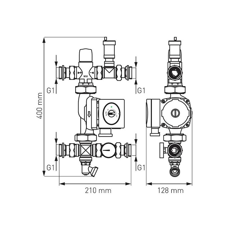 GRUP DE AMESTEC GM2F CU POMPA ELECTRONICA 25-6-130 GPAII FERRO [1]