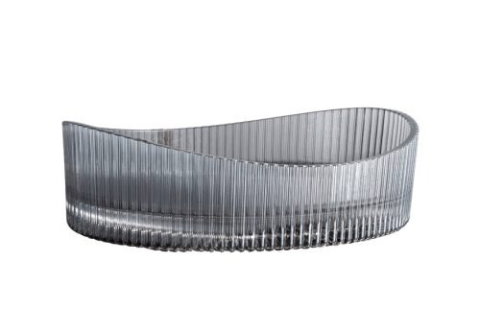 Obiecte Sanitare - Lavoar sticla securizata SanDonna Gala Grey GL35G Gri, 510 x 355 x 150 mm, cod 6427365016059