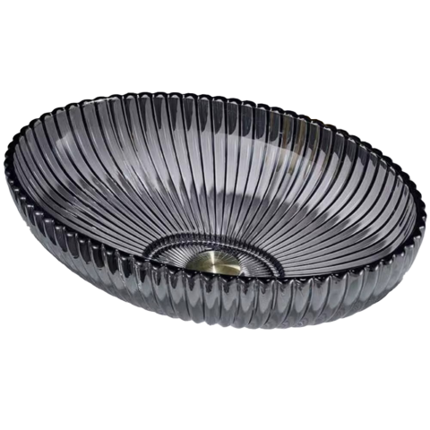 Lavoar sticla securizata SanDonna Perla GL49A Negru, 510 x 350 x 150 mm, cod 6427365016035 [2]