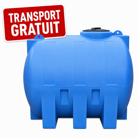 Rezervoare de apă potabilă și pluvială, bazine pentru stocare și irigații - Rezervor apa 3000l suprateran cilindric orizontal Stockkit Valrom 49013000001
