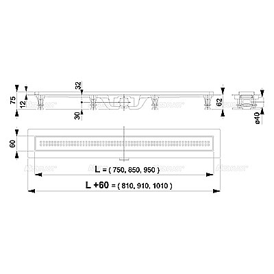 RIGOLA DUS 750MM ALCA CU GRATAR PERFORAT SIMPLE APZ9-750M [1]