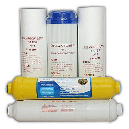 Accesorii consumabile osmoza inversa - SET CONSUMABILE OSMOZA CU 6 ETAPE DE FILTRARE CU MINEREALIZARE