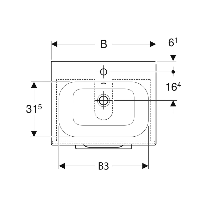 Set lavoar mobilier Geberit Selnova Square margine îngustă cu mobilier și două sertare 501.236.00.1 [2]