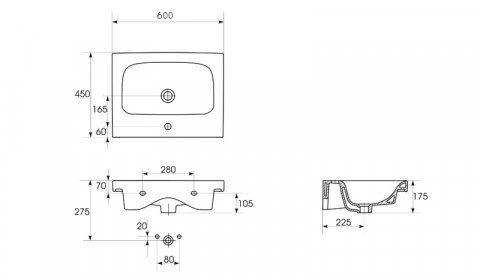 SET MOBILIER BAIE DULAP SI LAVOAR MODUO 60 ALB S801-223-DSM CERSANIT [3]
