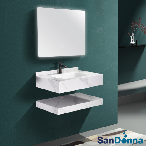 Seturi mobilier baie - Set mobilier baie SanDonna LUMI A 100 cm Alb - imagine oficiala 1