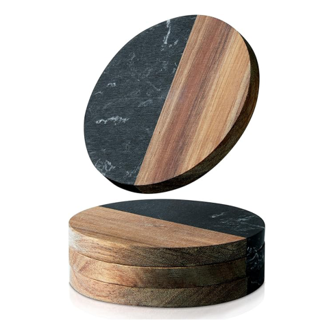 Obiecte Sanitare - Suport pahare SanDonna 885 Negru, rotund, 10 x 10 cm, cod 6427365018756