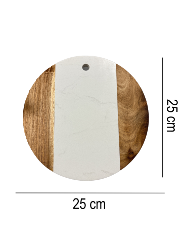 Obiecte Sanitare - Tocator de bucatarie SanDonna 747 Alb, rotund, 25 x 25 cm, cod 6427365018664