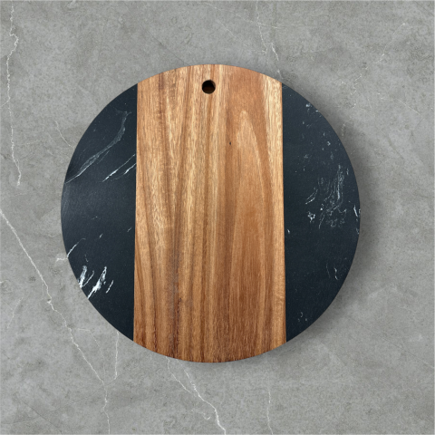 Obiecte Sanitare - Tocator de bucatarie SanDonna 899 Negru, rotund, 25 x 25 cm, cod 6427365018640