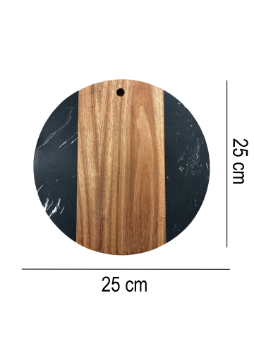 Tocator de bucatarie SanDonna 899 Negru, rotund, 25 x 25 cm, cod 6427365018640 [1]