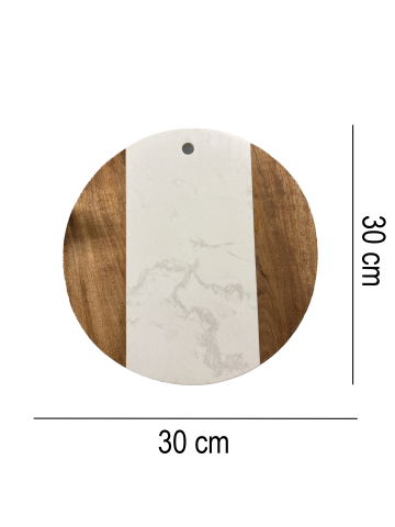 Tocator de bucatarie SanDonna 933 Alb, rotund, 30 x 30 cm, cod 6427365018671 [1]