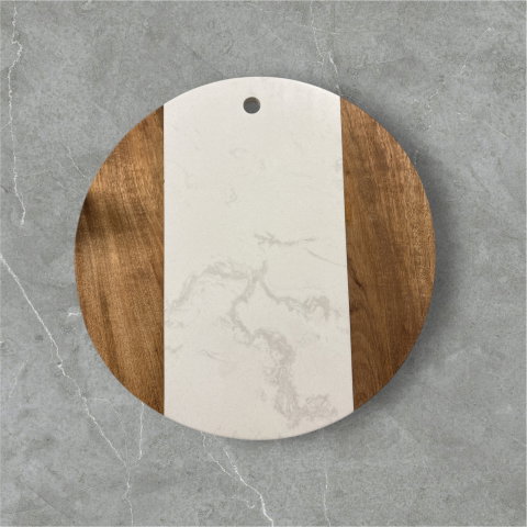 Obiecte Sanitare - Tocator de bucatarie SanDonna 933 Alb, rotund, 30 x 30 cm, cod 6427365018671