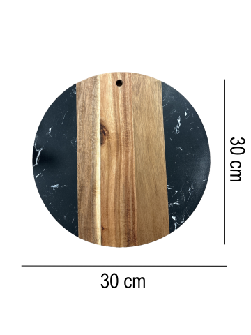Tocator de bucatarie SanDonna 938 Negru, rotund, 30 x 30 cm, cod 6427365018657 [1]