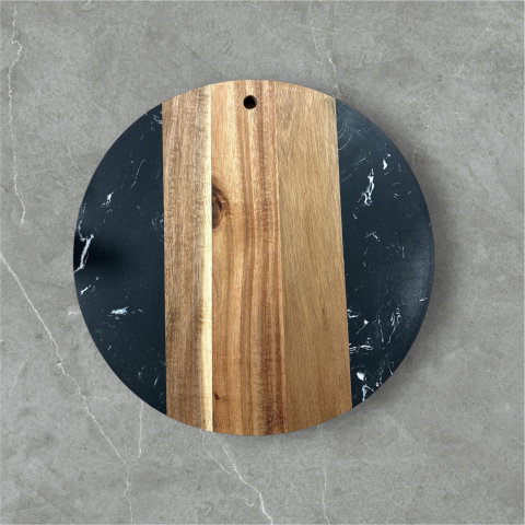 Obiecte Sanitare - Tocator de bucatarie SanDonna 938 Negru, rotund, 30 x 30 cm, cod 6427365018657