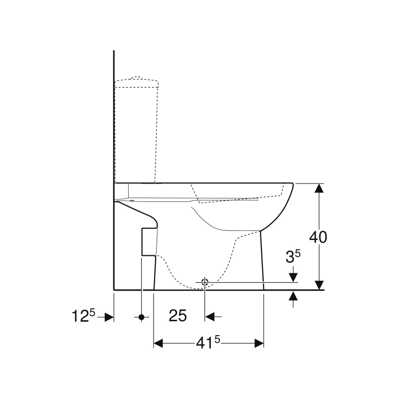Vas WC pe pardoseală Geberit Selnova pentru rezervor aparent montat pe vas spălare verticală evacuare orizontală 500.287.01.7 [4]