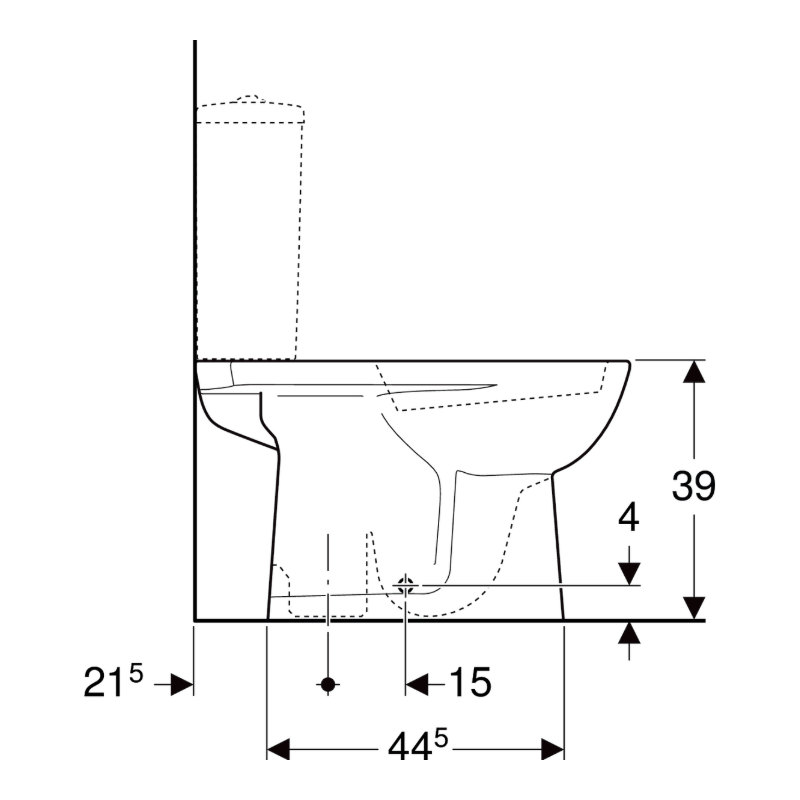 VAS WC STATIV GEBERIT SELNOVA PENTRU REZERVOARE APARENTE MONTAT PE VAS SPALARE VERTICALA EVACUARE VERTICALA 500281017 [4]