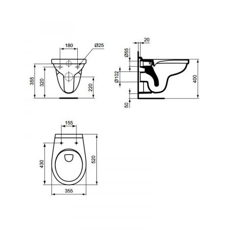VAS WC SUSPENDAT ALPHA RIMLESS IDEAL STANDARD [2]