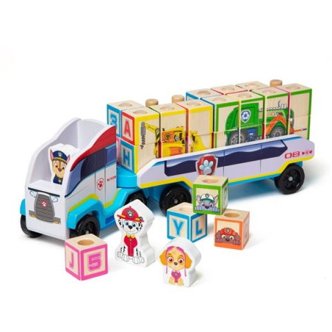 Jucarii si jocuri copii - Camion cu remorca  si 3 figurine Paw Patrol, Patrula Catelusilor