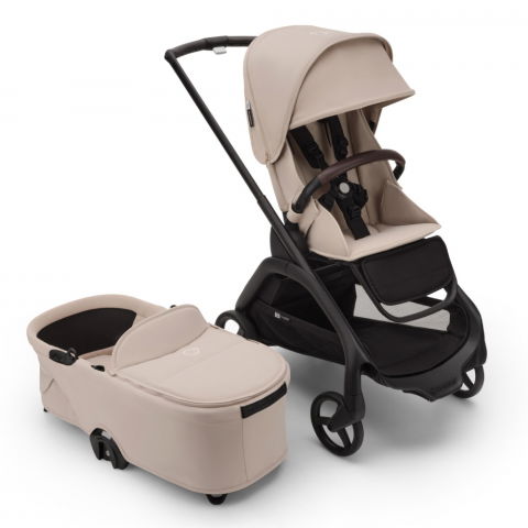 Carucioare copii - Carucior Bugaboo Dragonfly 2 in 1 Black/Desert Taupe