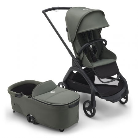Carucioare copii - Carucior Bugaboo Dragonfly 2 in 1 Black/Forest Green