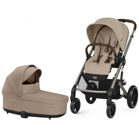 Carucioare copii - Carucior Cybex Balios S Lux 2 in 1 Taupe/Almond Beige
