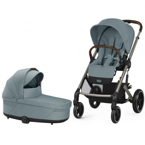 Carucioare copii - Carucior Cybex Balios S Lux 2 in 1 Taupe/Stormy Blue