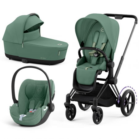 Carucioare copii - Carucior Cybex e-Priam 3 in 1 Leaf Green