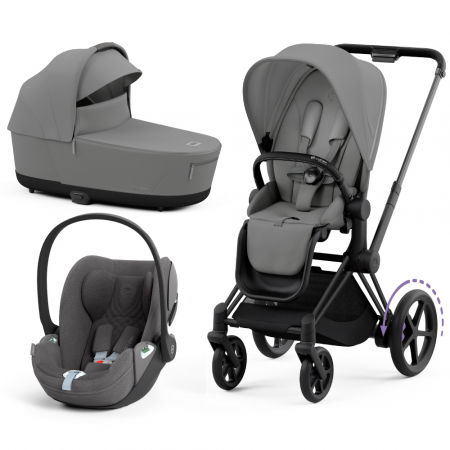 Carucioare copii - Carucior Cybex e-Priam 3 in 1 Mirage Grey