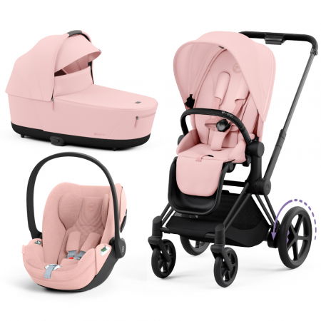 Carucioare copii - Carucior Cybex e-Priam 3 in 1 Peach Pink