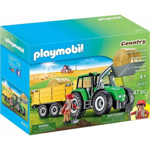 Farm - Playmobil - Tractor cu remorca si incarcator frontal