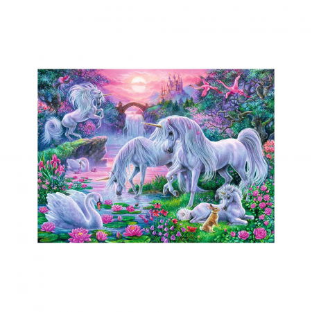 Jucarii si jocuri copii - Puzzle Unicorni La Apus, 150 Piese