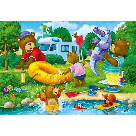 Jucarii si jocuri copii - Puzzle Ursi In Camping, 2X24 Piese