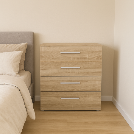 Dormitor - Comoda HM Lima KM3 Stejar Sonoma cu patru sertare