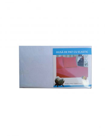 Textile - Husa pentru saltea BBC Jersey 140x200 cm, din bumbac 100%, culoare albă, cu sistem de prindere elastic