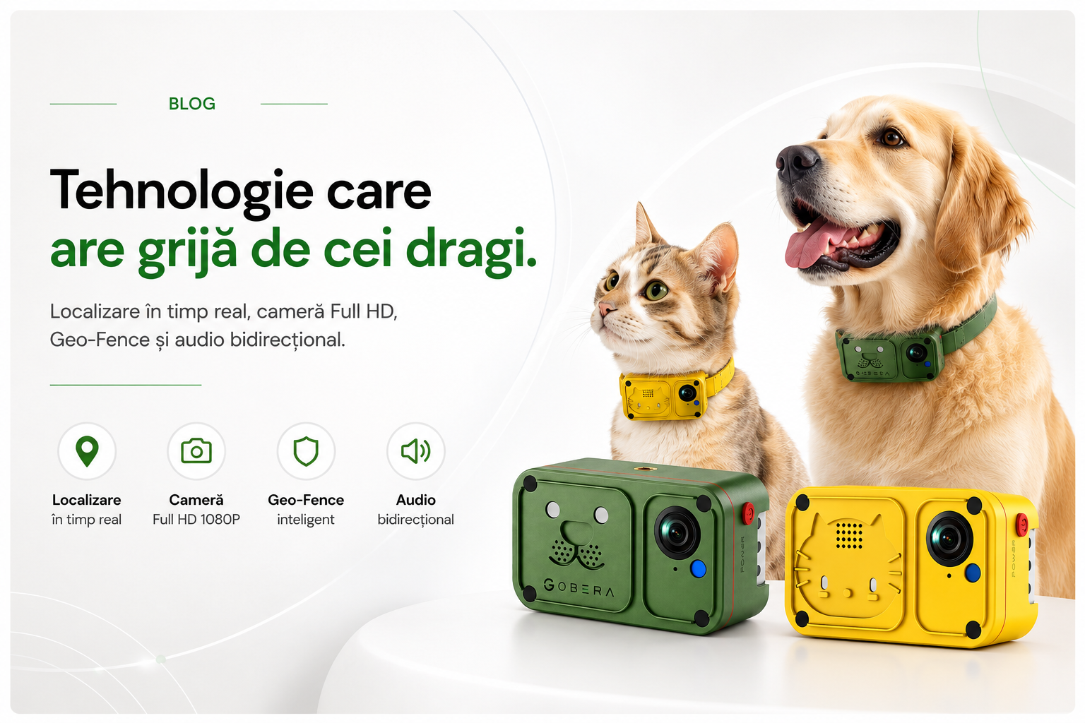 Tracker GPS cu cameră pentru câini și pisici