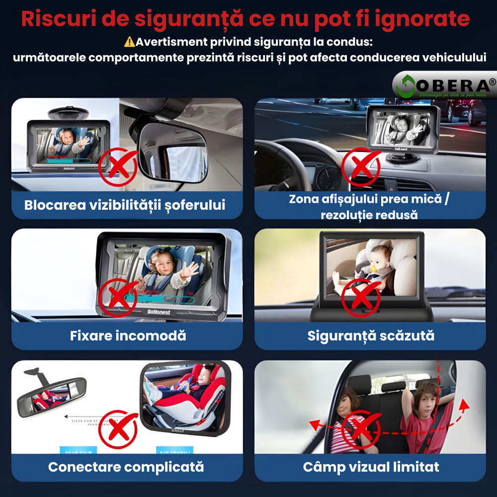 Smart Car Monitor goBERA® – Wireless CarPlay & Android Auto cu Monitorizare Live pentru Copii, Animale și Pasageri [6]