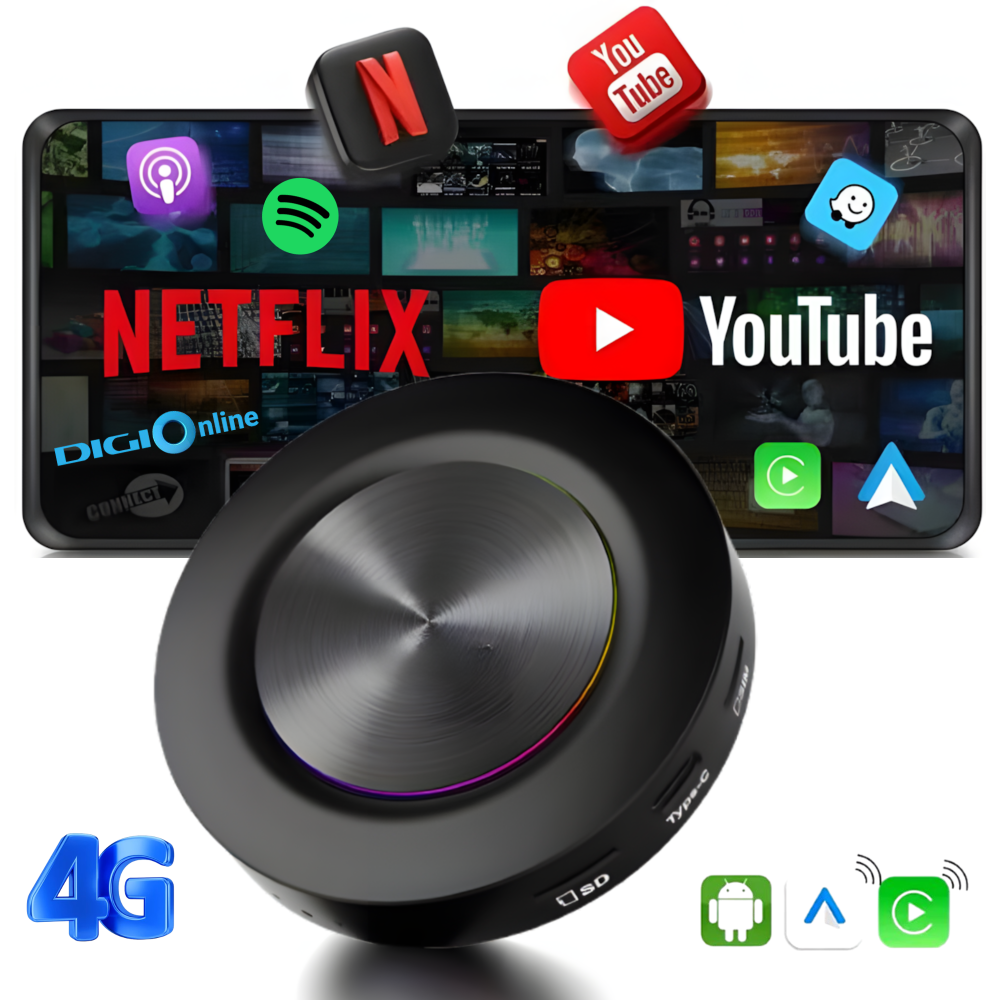 AI Box Android 15 goBERA® Q7 Wireless Edition, Qualcomm SM6350, 8GB RAM + 128GB, SIM 4G, Wireless CarPlay & Android Auto, YouTube, Netflix, Play Store, Split Screen [11]