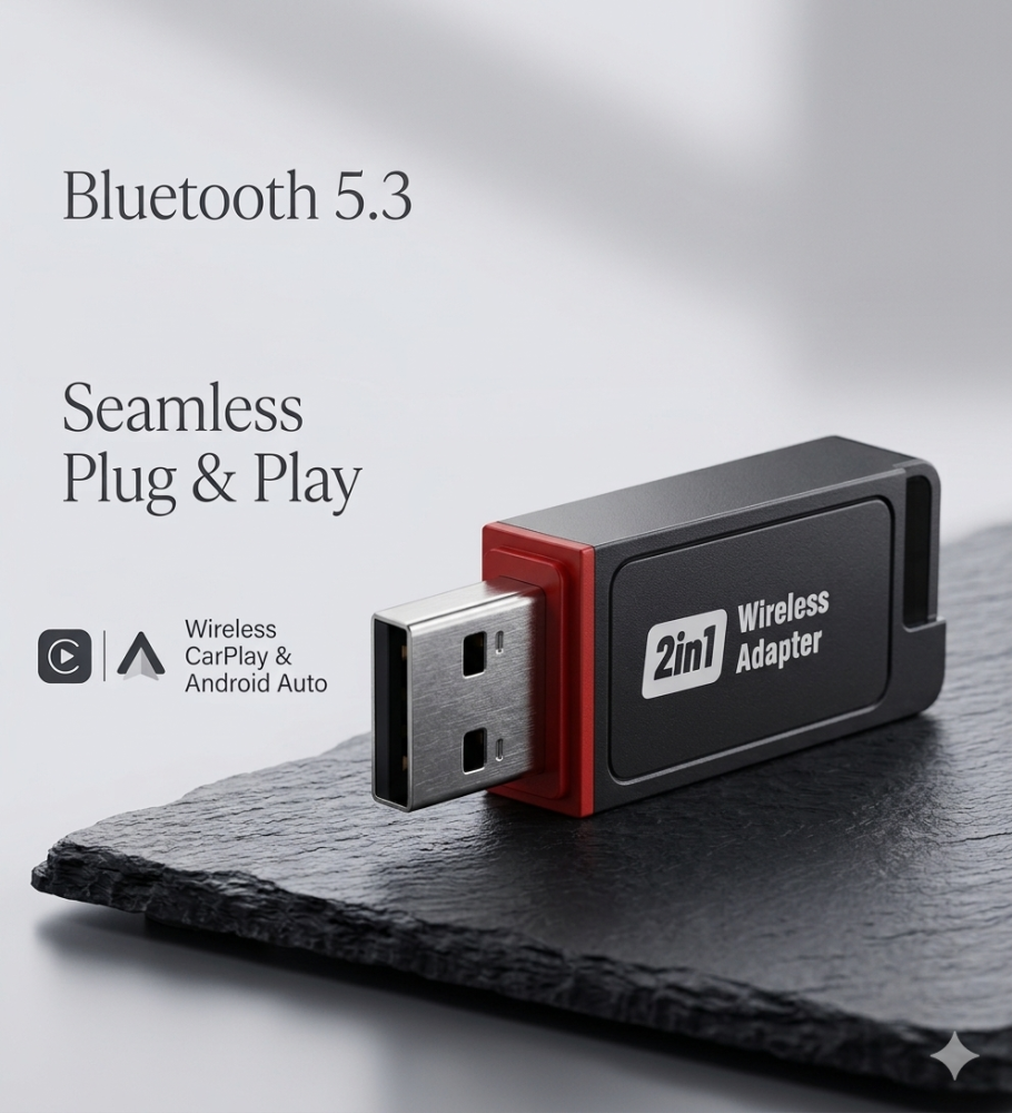 Adaptor Wireless CarPlay & Android Auto goBERA®, Plug & Play, Reconectare automată, Compatibil iPhone & Android, Bluetooth 5.3, Wi-Fi 5G, Control vocal și touch, Suport OEM [2]